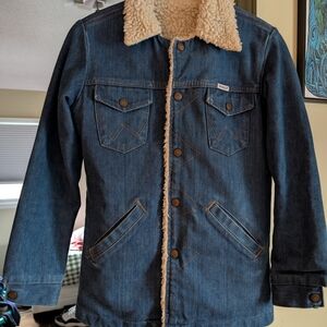 Wrangler Blue Denim Jacket with Cream Lining